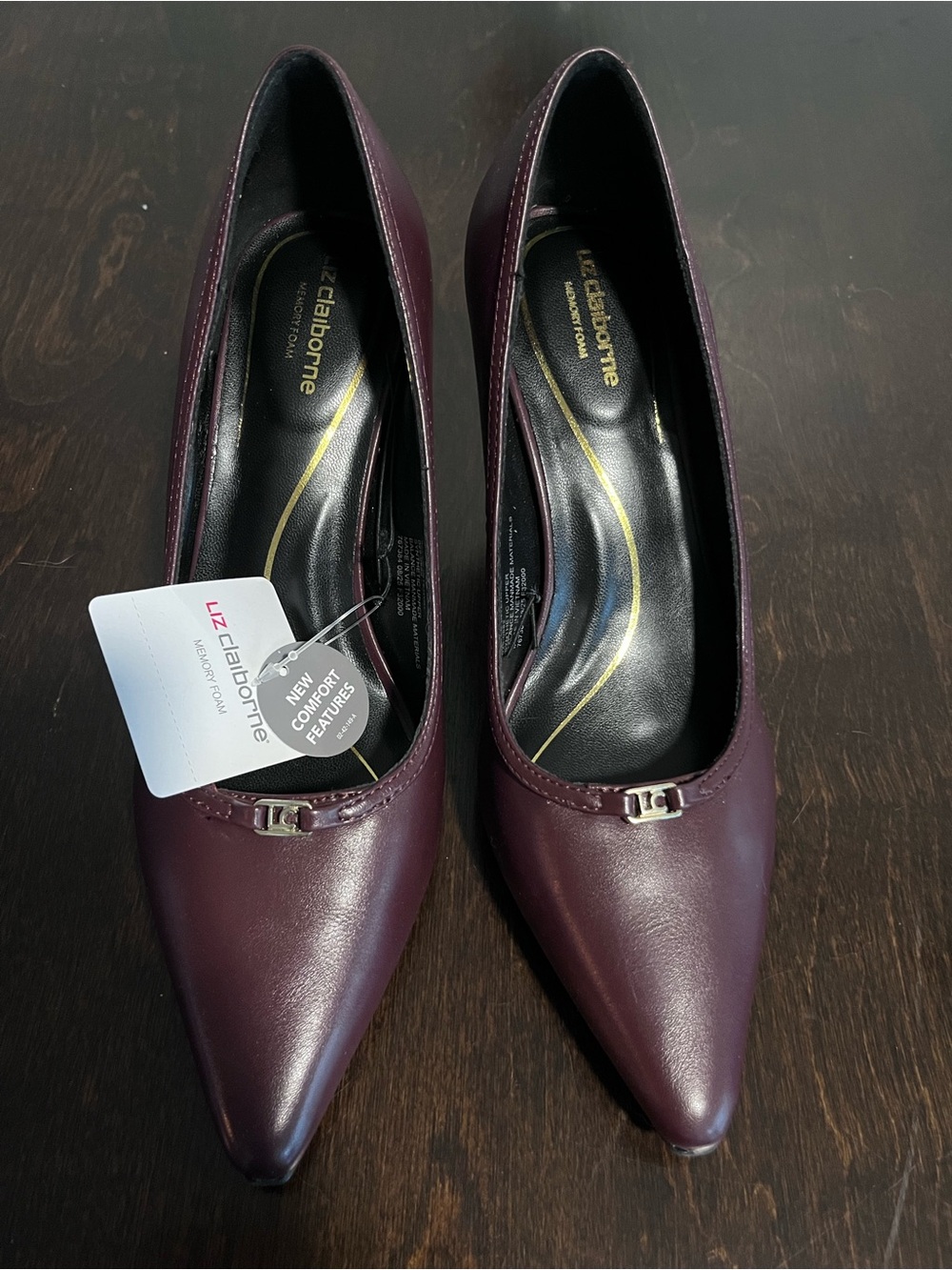 Liz Claiborne Pointed Toe Pumps in Deep Plum